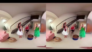 Fotre Tres Noies Calentes en la llibertat Plena de Nadal Experiència!